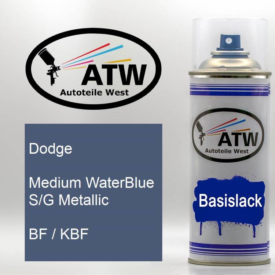 Dodge, Medium WaterBlue S/G Metallic, BF / KBF: 400ml Sprühdose, von ATW Autoteile West.